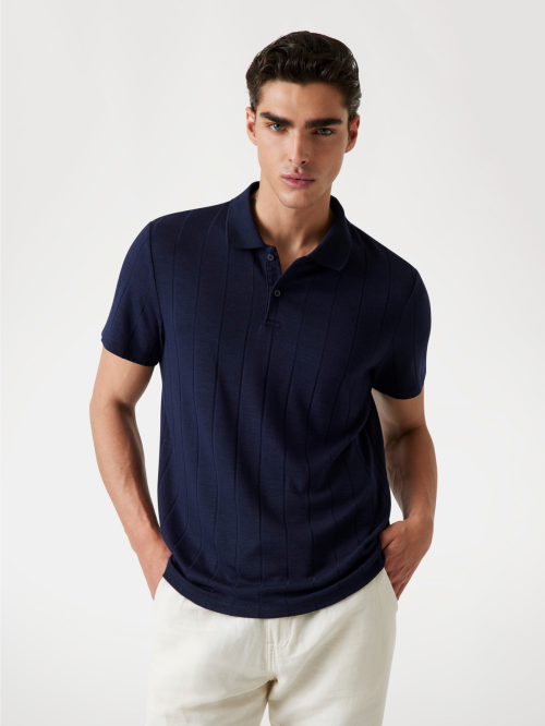ECO Axel Ribbed Knit Polo Shirt
