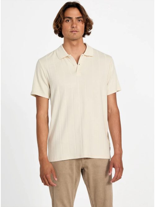 Eco Beige logan knitted polo shirt