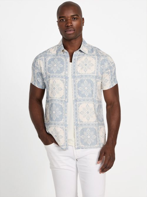 ECO Mosley Tile Print Linen-Blend Shirt