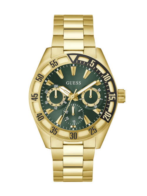 GUESS Mens Gold Tone Multi-function Watch