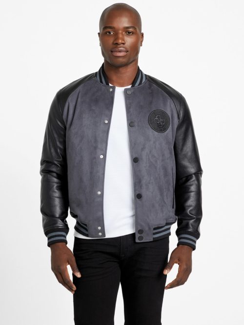 Eco Faux-Suede and Leather Varsity Jacket