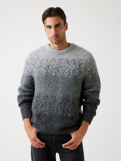 Eco Trey Crewneck Marled Striped Sweater